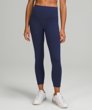 Leggins Lululemon Wunder Train HR Crop 23" Mujer Night Sea | 25074-YUXG