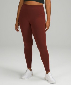 Leggins Lululemon Wunder Train High-Rise Tight 28" Mujer Marrom | 50419-EIZY