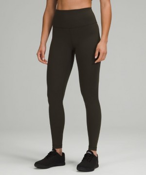 Leggins Lululemon Wunder Train High-Rise Tight 28" Mujer Verde Oliva Oscuro | 05763-GZIU