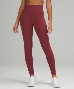 Leggins Lululemon Wunder Train High-Rise Tight 28" Mujer Mulled Wine | 50249-PDKE