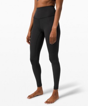 Leggins Lululemon Wunder Under High-Rise Tight 28" Brushed Full-On Luxtreme Mujer Negros | 62358-BNIT