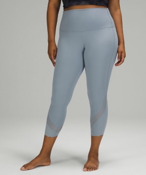 Leggins Lululemon Wunder Under Scalloped Hem High-Rise Crop 23" Mujer Chambray | 45917-KDXZ