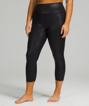 Leggins Lululemon lululemon Align™ High-Rise Crop 23" Shine Mujer Negros | 21803-MGNF