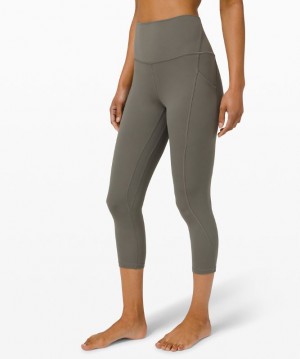 Leggins Lululemon lululemon Align™ High-Rise Crop with Pockets 23" Mujer Grises Verde Oliva | 59621-ULAZ