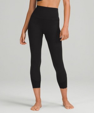 Leggins Lululemon lululemon Align™ Scalloped Hem High-Rise Crop 23" Mujer Negros | 48569-YFMB