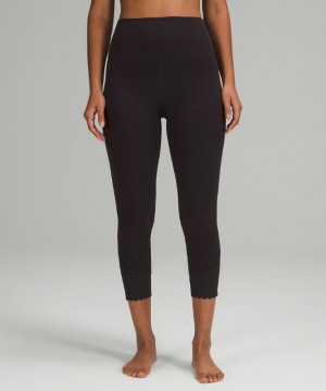 Leggins Lululemon lululemon Align™ Scalloped Hem High-Rise Crop 23" Mujer Negros Grises | 32417-QOLT