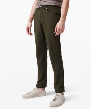 Pantalon Lululemon ABC Classic 32"L Hombre Verde Oliva Oscuro | 90265-ZVAL