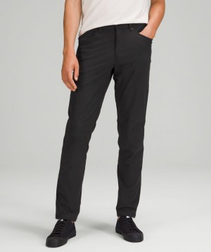 Pantalon Lululemon ABC Relaxed-Fit 34" Warpstreme Hombre Negros | 45790-RQOZ