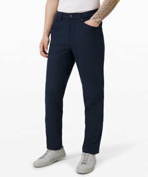 Pantalon Lululemon ABC Relaxed-Fit 34" Warpstreme Hombre Azul Marino | 38152-UGWX