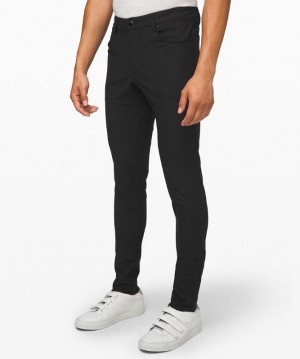 Pantalon Lululemon ABC Skinny-Fit 34" Warpstreme Hombre Negros | 18035-LNIZ