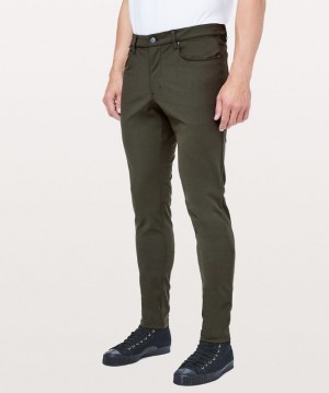 Pantalon Lululemon ABC Skinny-Fit 34" Warpstreme Hombre Verde Oliva Oscuro | 82013-VLRB