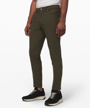 Pantalon Lululemon ABC Slim-Fit 37" Warpstreme Online Only Hombre Verde Oliva Oscuro | 42089-YRHQ