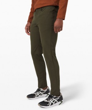 Pantalon Lululemon ABC Slim 32" Warpstreme Hombre Verde Oliva Oscuro | 06289-BFYK