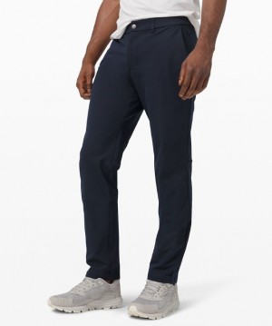 Pantalon Lululemon Commission Relaxed-Fit 34" Warpstreme Online Only Hombre Azul Marino | 38940-PGFE