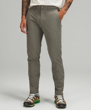 Pantalon Lululemon Commission Slim-Fit 34" Warpstreme Hombre Grises Verde Oliva | 68957-KPFM