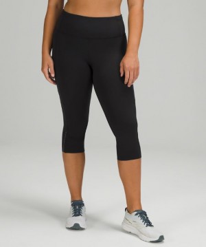 Pantalon Lululemon Fast and Free HR Crop 19" Ref Mujer Negros | 93025-DLYI