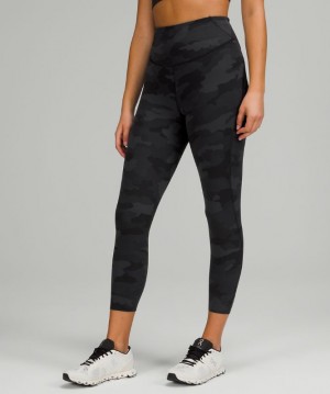 Pantalones Lululemon Base Pace High-Rise Crop 23" Mujer Camuflados Negros Multicolor | 61825-PWXM