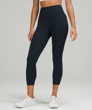 Pantalones Lululemon Base Pace High-Rise Crop 23" Mujer Azul Marino | 96802-FQPU