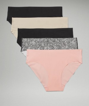 Ropa Interior Lululemon InvisiWear Bikini 5 Pack Mujer Negros Negros Rosas Blancos Beige Negros | 94537-MCZD