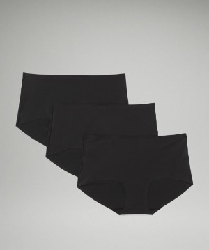 Ropa Interior Lululemon InvisiWear Mid Rise Boyshort Underwear 3 Pack Mujer Negros | 36154-MVUW