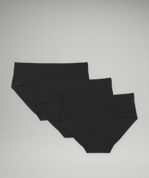 Ropa Interior Lululemon InvisiWear Mid Rise Hipster Underwear 3 Pack Mujer Negros | 20943-ZNUL