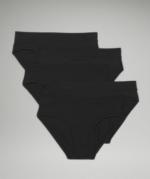 Ropa Interior Lululemon UnderEase Bikini 5P Mujer Negros | 30781-IQBL