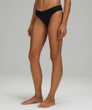 Ropa Interior Lululemon UnderEase Mid-Rise Thong Underwear Mujer Negros | 90814-ADJZ