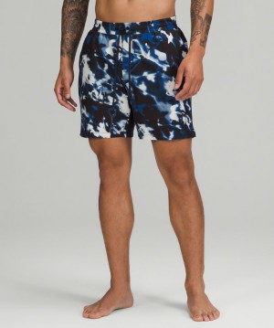 Ropa de Baño Lululemon Channel Cross Short 7" Hombre Azul Marino Multicolor | 56924-AQZT