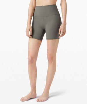 Short Lululemon Align HR Short 6" Mujer Grises Verde Oliva | 14892-ETZU