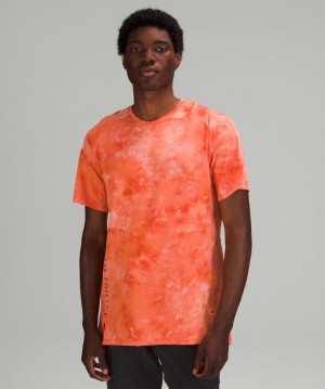 Short Lululemon Always Agile Short Sleeve Spray Dye Hombre Blancos Coral | 65189-OTQI