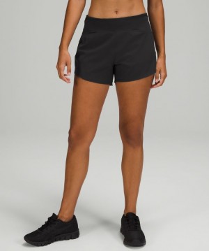 Short Lululemon Essential Run HR Short 4" Mujer Negros | 14735-PRMG