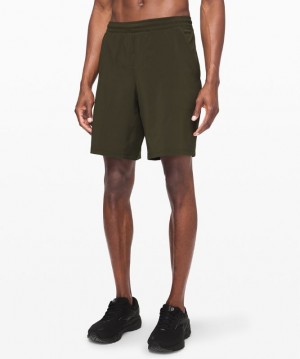 Short Lululemon Pace Breaker Short 9" Lined Hombre Verde Oliva Oscuro | 47862-ISDQ