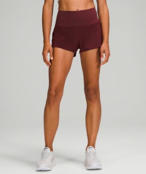 Short Lululemon Speed Up HR Short 2.5" Lined Mujer Rojos Vino | 52914-SNHT