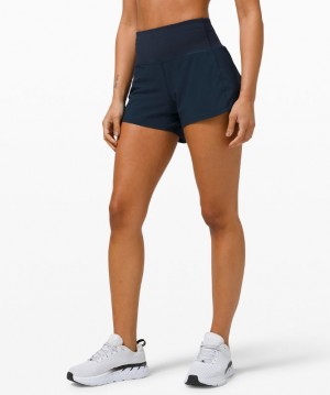 Short Lululemon Speed Up High-Rise Short 4" Lined Mujer Azul Marino | 34586-BMWP