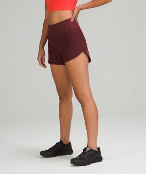 Short Lululemon Speed Up High-Rise Short 4" Lined Mujer Rojos Vino | 69027-FNCA