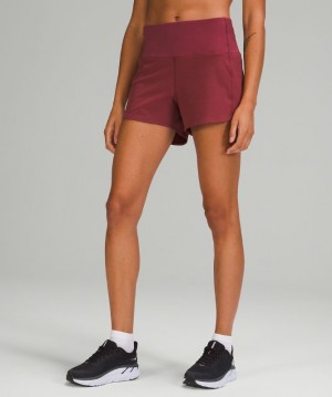 Short Lululemon Speed Up High-Rise Short 4" Lined Mujer Mulled Wine | 48063-HYWZ