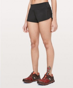 Short Lululemon Speed Up Low-Rise Lined Short 2.5" Mujer Negros | 72153-ZTYC