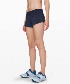 Short Lululemon Speed Up Low-Rise Lined Short 2.5" Mujer Azul Marino | 54163-DJPN