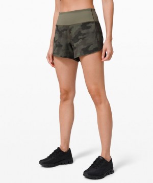 Short Lululemon Speed Up MR Short 4" Lined Mujer Camuflados Verdes Multicolor Verdes | 17860-UPOS