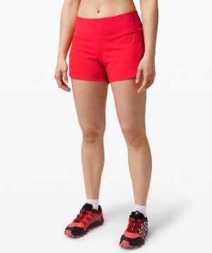 Short Lululemon Speed Up MR Short 4" Lined Mujer Rojos | 63294-KISQ