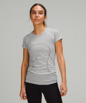 Short Lululemon Swiftly Tech Short Sleeve 2.0 Mujer Blancos Negros | 39704-ZCVT