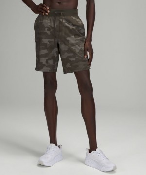 Short Lululemon T.H.E. Linerless Short 9" Hombre Camuflados Verde Oliva Oscuro | 08149-LGDQ