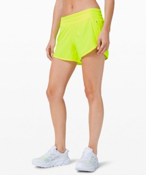 Short Lululemon Tracker LR Short 4" Lined Mujer Amarillos | 30189-TNCQ