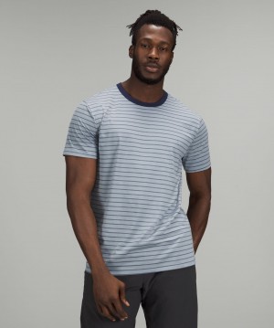 Short Sleeve Tops Lululemon The Fundamental T Hombre Stripes | 62590-YGFC