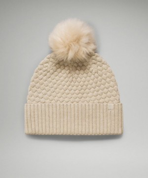 Sombreros Lululemon Bubble Knit Pom Beanie Accessories Beige | 23560-SMLU