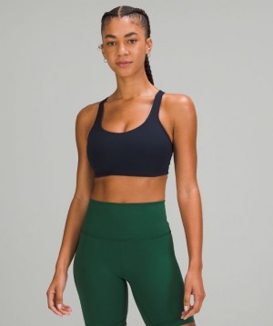 Sports Bras Lululemon All Powered Up Bra Medium Support, A–G Cups Mujer Azul Marino | 16948-KMIT