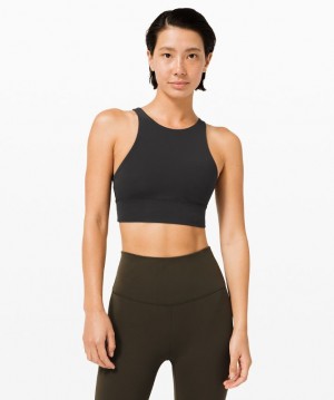 Sports Bras Lululemon Energy Bra High-Neck Longline Medium Support, B–D Cups Mujer Negros | 08796-ECUZ