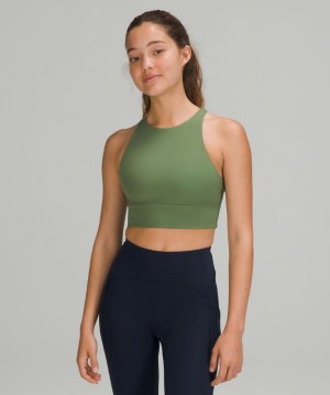 Sports Bras Lululemon Energy Bra High Neck LL Tough Mujer Verdes | 32410-AYTW