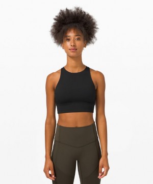 Sports Bras Lululemon Energy Bra High Neck Long Line Medium Support, B–D Cup Mujer Negros | 34061-FWDX