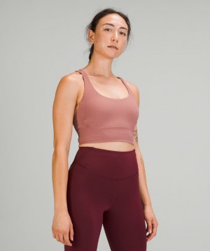 Sports Bras Lululemon Energy Bra Long Line Rib Mujer Spiced Chai | 76532-NEQK